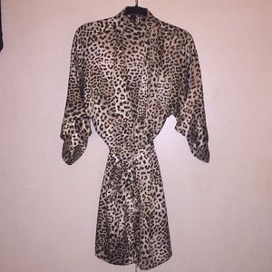 Victoria’s Secret Satin Leopard Print Robe